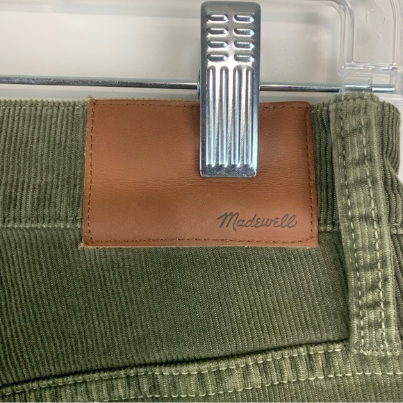 Madewell Cali Demi-Boot Corduroy Cropped Pants Green 24 Raw Hem Button Fly - Picture 8 of 14